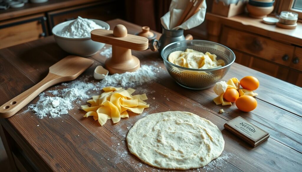 Traditionelle Spätzle-Utensilien