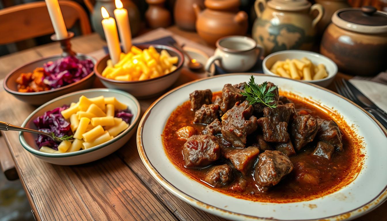 Klassisches Rezept Hirschgulasch aus der deutschen Küche