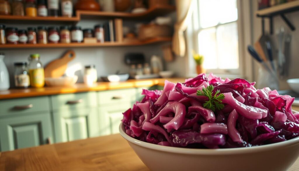 Rotkohl in der Küche
