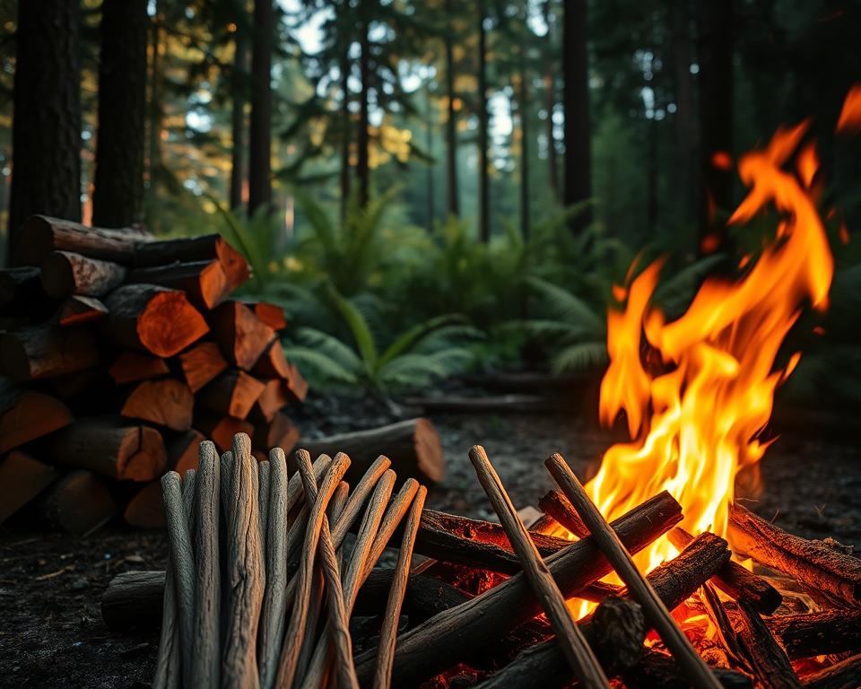 Holz für Stockbrot und Lagerfeuer