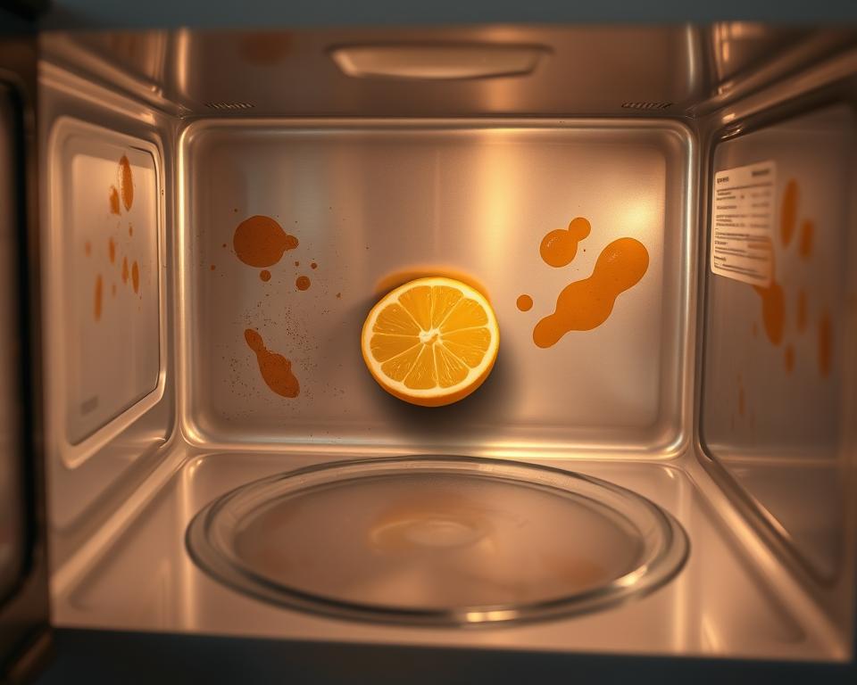 Mikrowellenreinigung eingebrannte Flecken