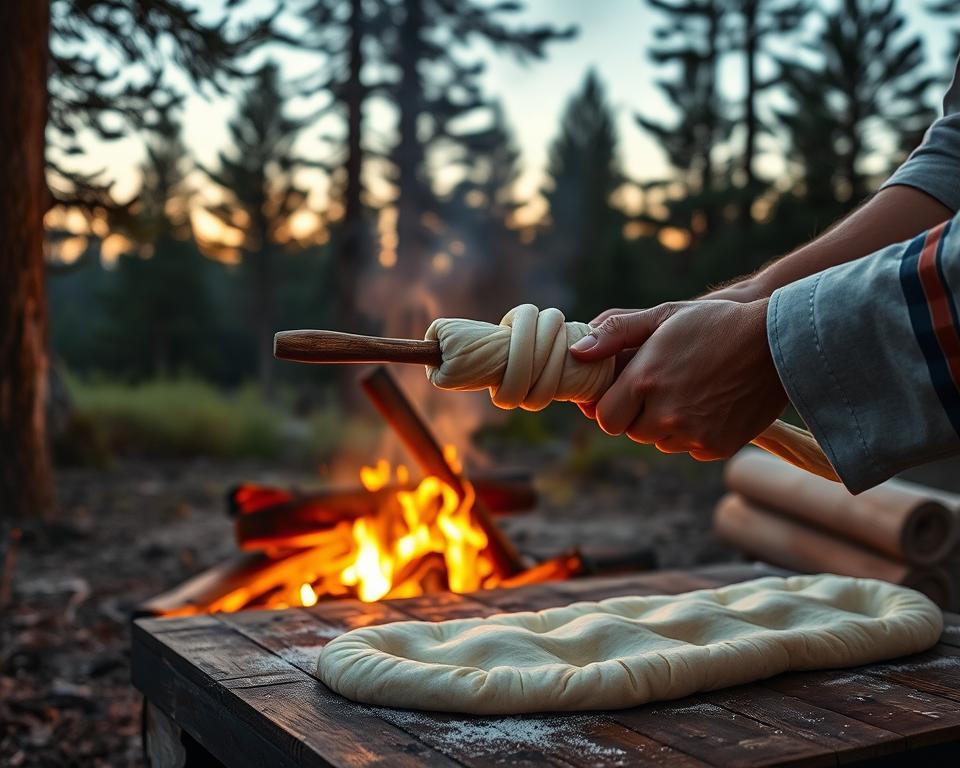 Stockbrot wickeln Techniken