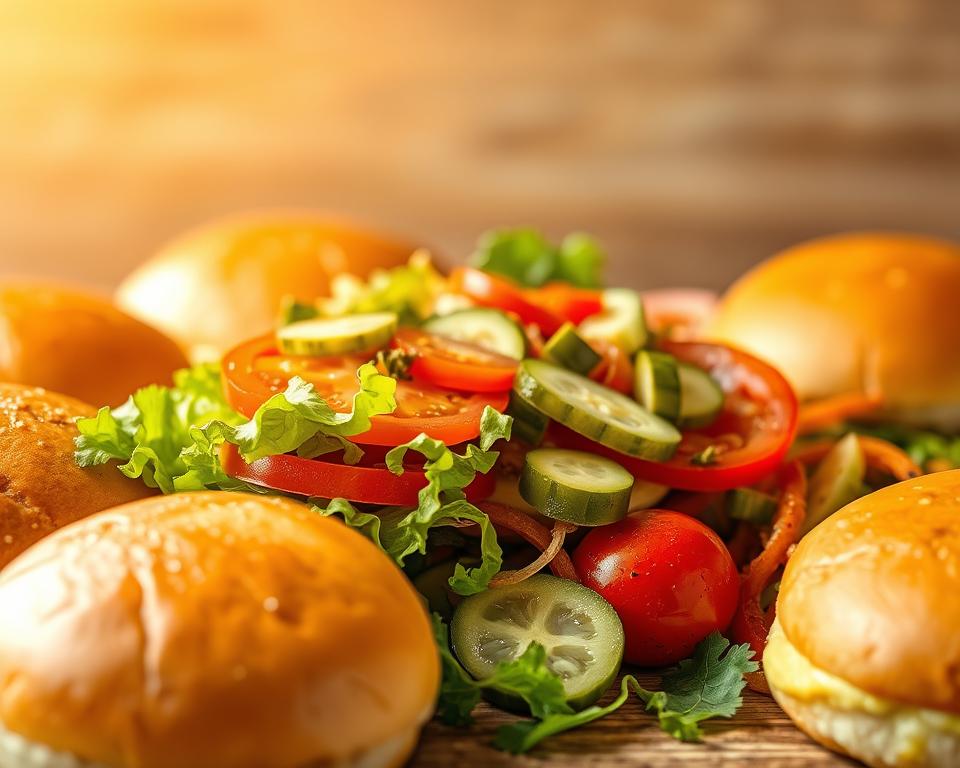 Burger Buns Toppings Variationen