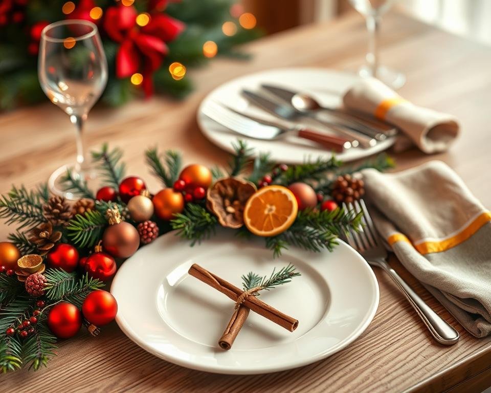 kreative Tellerdekoration Weihnachten
