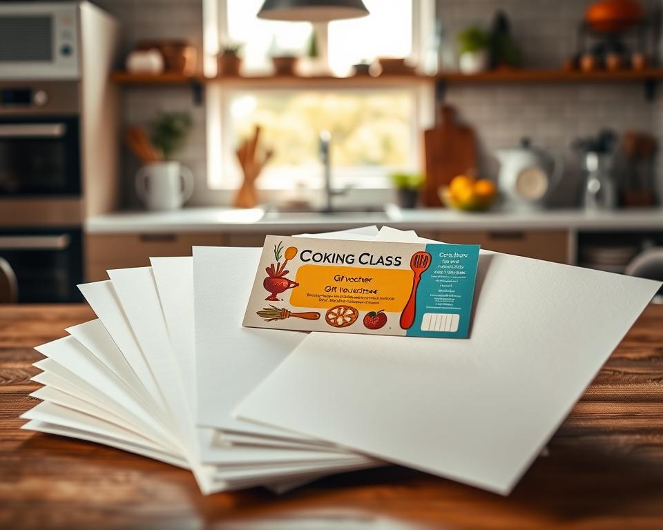 Druckoptionen Materialauswahl Gutschein