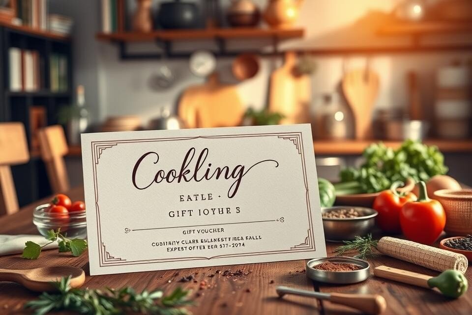 So gestalten Sie Ihre Einladungskarte für Kochkurs-Gutschein
