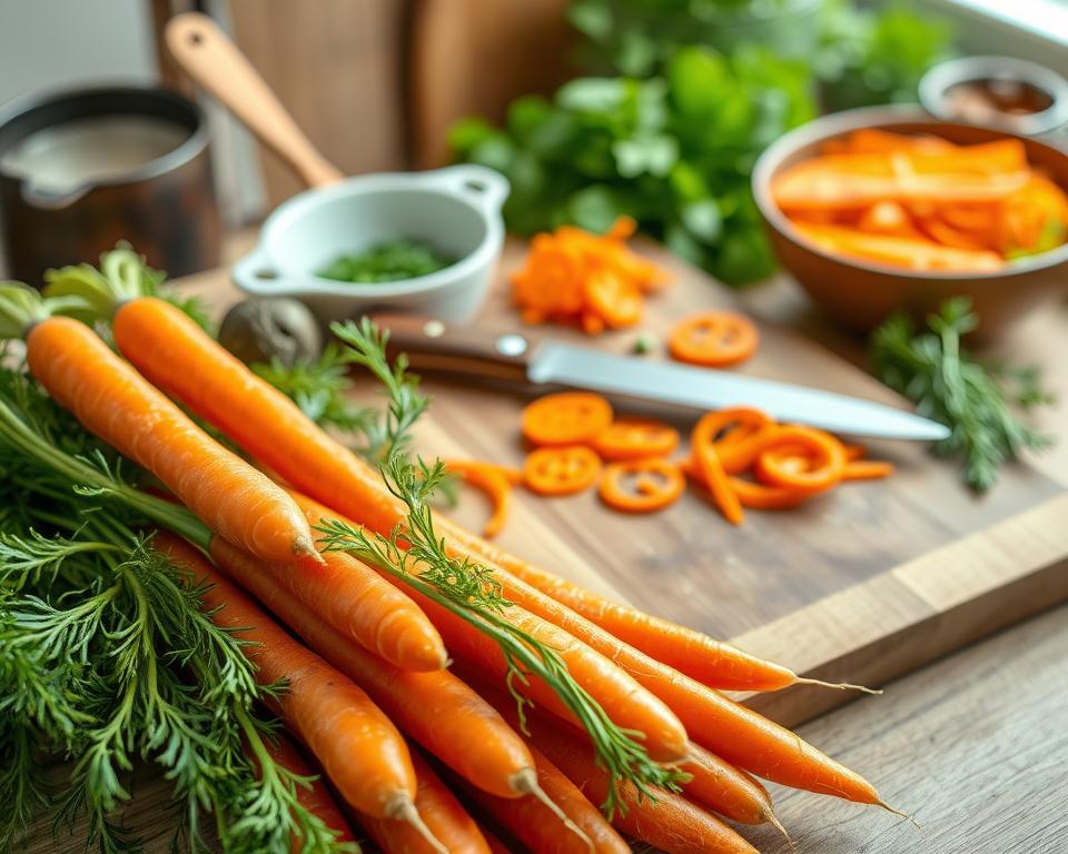 Frische Karotten für Möhrensalat