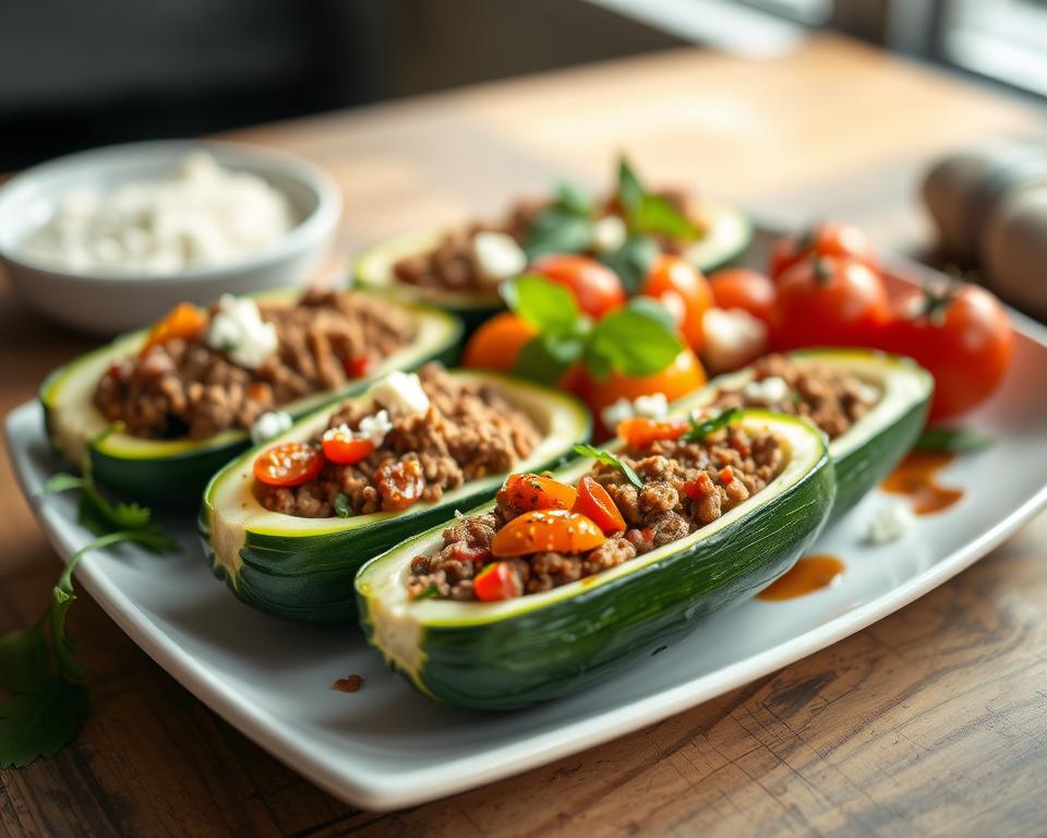 Mediterrane Zucchini mit Hackfleisch