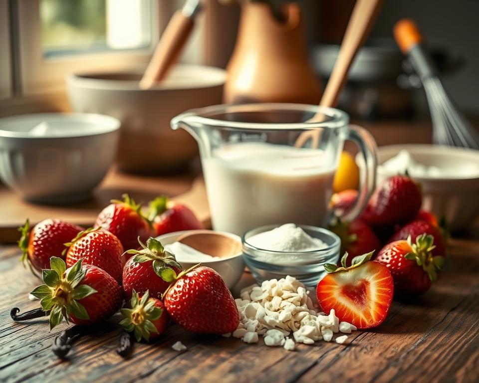 Zutaten für cremiges Eis