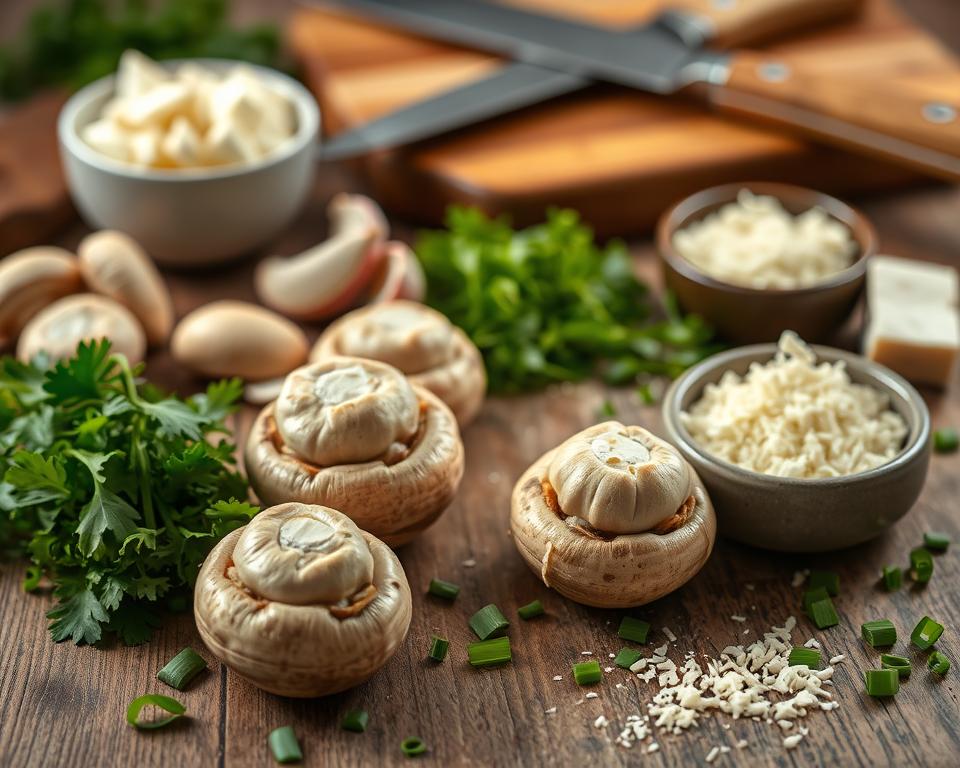 Zutaten für gefüllte Champignons