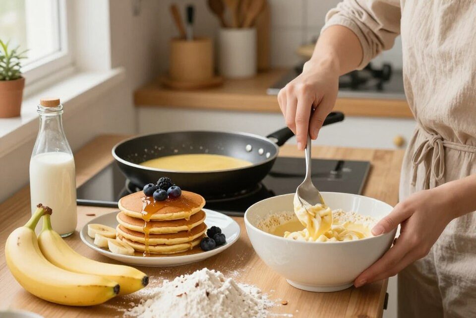 Vegane Bananen Pancakes selber machen – Anleitung