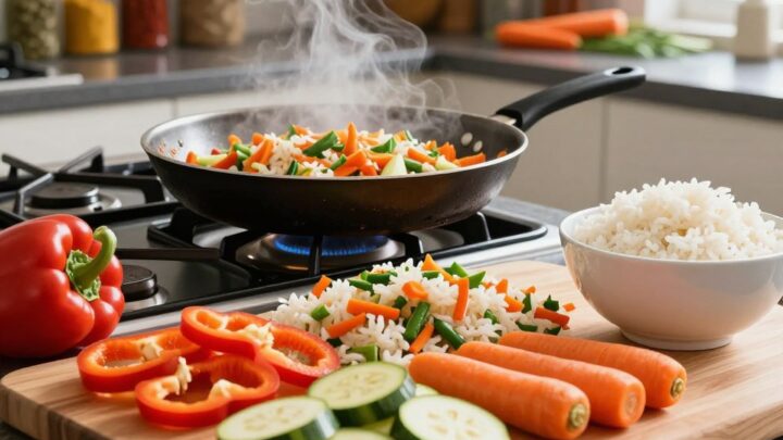Gemüse Reispfanne zubereiten – Einfache Anleitung