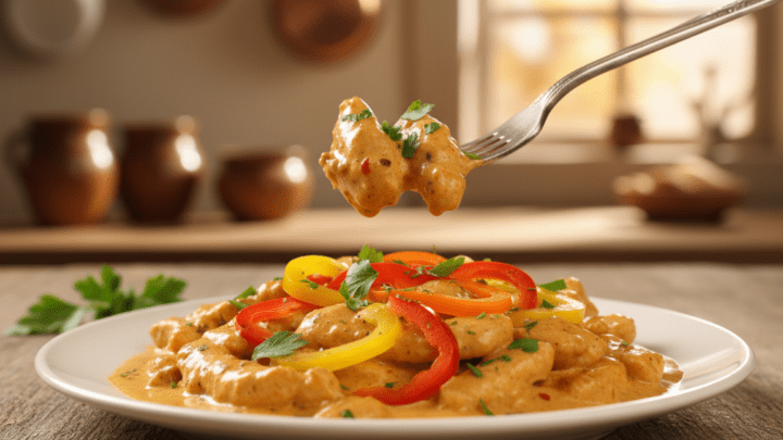 Paprika-Rahm Geschnetzeltes einfach selber machen