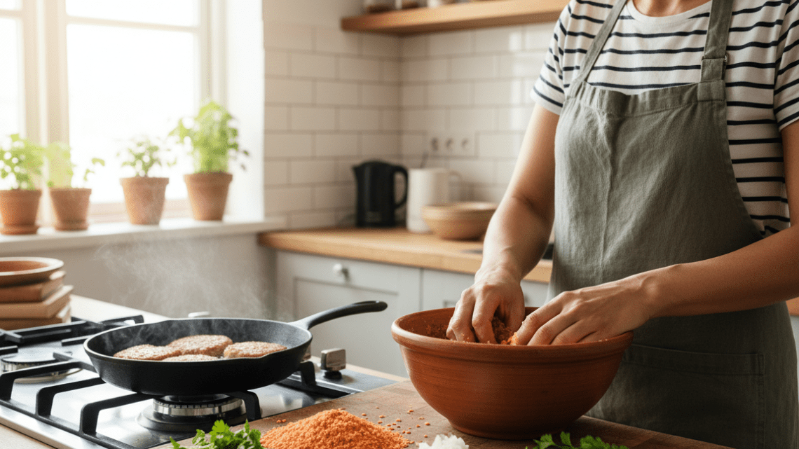 Rote Linsen Bratlinge selber machen – Anleitung